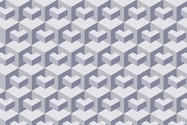 Isometric gray cubes abstract background. Monochrome wallpaper with isometric elements, 3D rendering gray wallpaper.