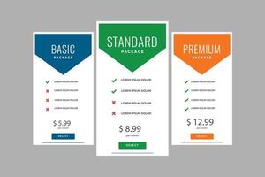 Price comparison template design vector