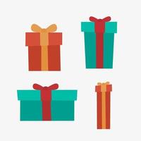 gift flat vector illustration set