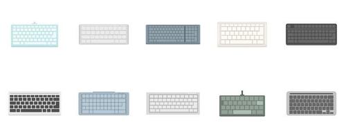 conjunto de iconos de teclado vector plano aislado