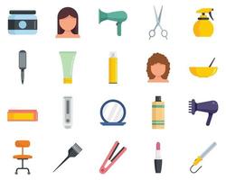 Stylist icons set flat vector isolated