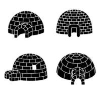 Igloo icon set, simple style vector