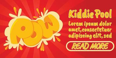 Kiddie pool concept banner, comics isometric style vector