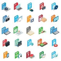 Format icons set, isometric style vector