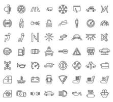 Car dashboard icons set outline vector. Car automobile vector