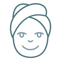 Head Towel Line Two Color Icon vector