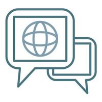 International Dialogue Line Two Color Icon vector