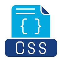 icono de dos colores de glifo de archivo css vector