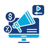 Digital Campaign Glyph Two Color Icon vector