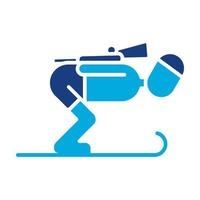 Biathlon Glyph Two Color Icon vector