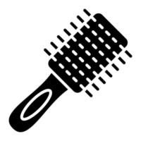 Hair Brush Glyph Icon vector