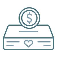 Charity Box Line Two Color Icon vector