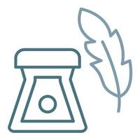 Feather Ink Line Two Color Icon vector