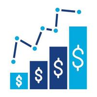 Growth Graph Glyph Two Color Icon vector