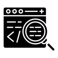 Code Testing Glyph Icon vector