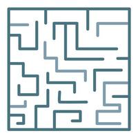 Maze Challenge Line Two Color Icon vector