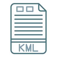 KML Line Two Color Icon vector