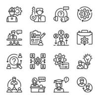 Bundle of Employee Management Linear Icons vector
