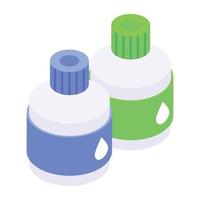 A well-designed isometric icon of paint bottle vector