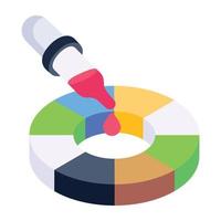 Modern isometric icon of color dropper vector