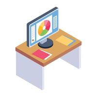 Painting table isometric icon with scalability vector