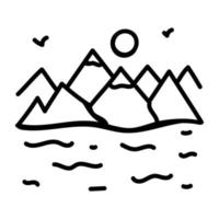 A hills landscape doodle icon download vector