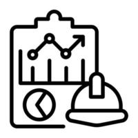 A well-designed line icon of an analytical report vector