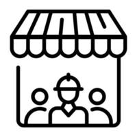 An editable icon of shop employees, linear design vector