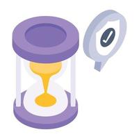 A customizable isometric icon of insurance time vector