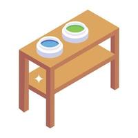 icono isométrico de la mesa de pintura con escalabilidad vector