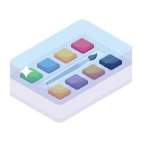 Trendy isometric icon of watercolor plate vector