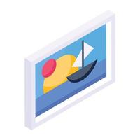 A colorful isometric icon of canvas vector