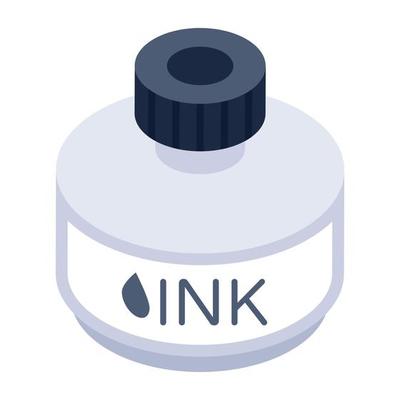 A customizable isometric icon of ink