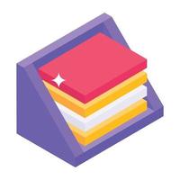 Creatively designed isometric icon of art papers vector