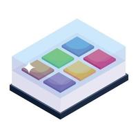 Trendy isometric icon of watercolor plate vector