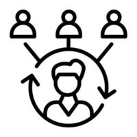 Employees turnover line icon is ready for web and apps vector