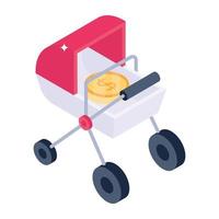 Baby insurance isometric icon is up for premium use vector