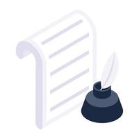 Creatively designed isometric icon of art papers vector