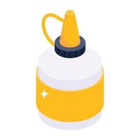 A well-designed isometric icon of paint bottle vector