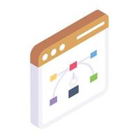 Trendy isometric icon of web design vector