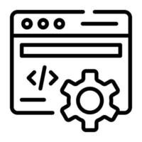 An editable linear icon of web development vector