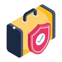 Premium isometric icon of luggage insurance vector