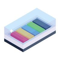 Trendy isometric icon of watercolor plate vector