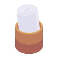 A customizable isometric icon of drawing paper vector