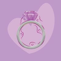 Wedding Element Diamond Ring Vector