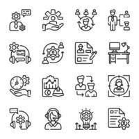 colección de iconos lineales de servicios de recursos humanos vector