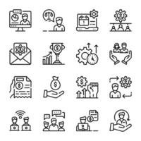 Unique Resource Development Linear Icons vector