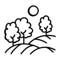 Trendy doodle icon of meadows vector