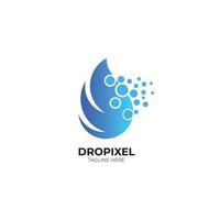 Drop pixel logo vector