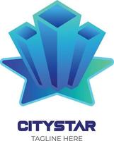 logotipo de la estrella de la ciudad vector